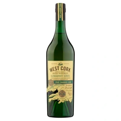 Abbildung von West Cork Glengarriff Series Peat Chared Cask Single Malt 700 ml 43% Vol. In mit Torfrauch ausgebrannten Bourbon Fässern gereift Fein &amp; komplex im Geschmack Blumig Noten von Vanille
