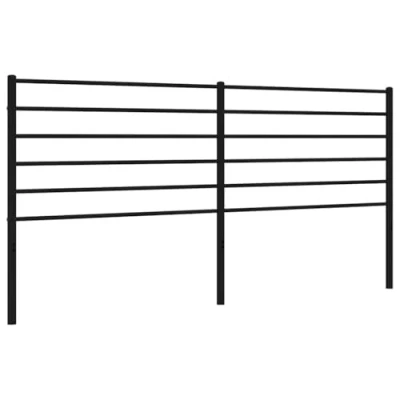 Abbildung von vidaXL Kopfteil, Bettkopfteil aus Stahl Metallkonstruktion, Betthaupt für Bett Metallbett Doppelbett, Bettzubehör Schlafzimmer, Metall Schwarz 180cm