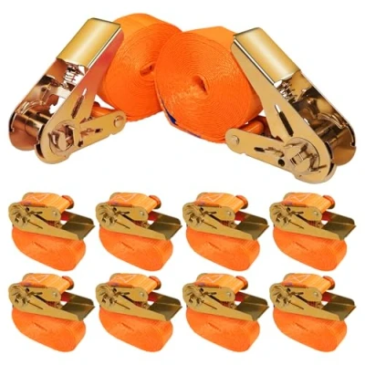 Abbildung von 10 Stück Spanngurte mit Ratsche 2m, 1000 kg Zurrgurte TÜV G/S zertifizierte Ratschengurte DIN EN 12195 2 KODIAK STRAPS