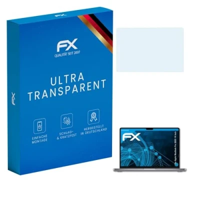 Abbildung von atFoliX Schutzfolie kompatibel mit Apple MacBook Pro 2023 14 Inch Folie, ultraklare FX Displayschutzfolie (2X)