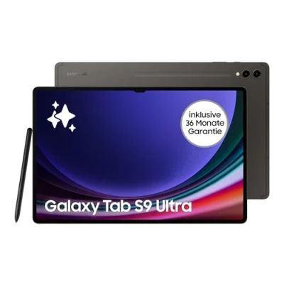Abbildung von Samsung Galaxy Tab S9 Ultra AI Android Tablet, Wi Fi, 256 GB / 12 RAM, MicroSD Kartenslot, Inkl. S Pen, Simlockfrei ohne Vertrag, Graphit, 36 Monate Herstellergarantie [Exklusiv bei Amazon]