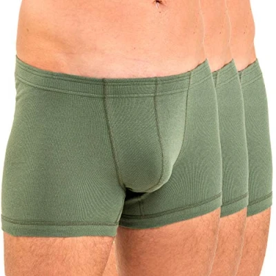 Abbildung von HERMKO 3901 3er Pack Herren Boxershorts Pant aus 100% Bio Baumwolle, Größe:D 7 = EU XL, Farbe:Olive