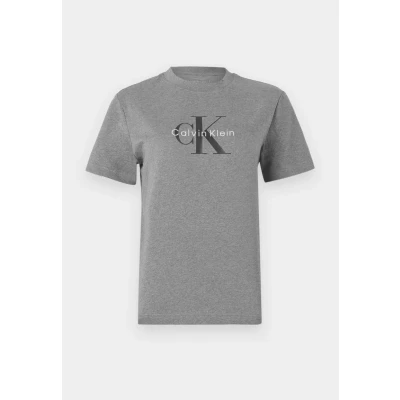 Abbildung von Calvin Klein Tshirt print, Damen, Größe: XXS, Med grey heather