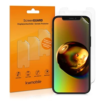 Abbildung von kwmobile 3X Displayschutzfolie kompatibel mit Apple iPhone 12 Mini Folie klare Schutzfolien Set in transparent