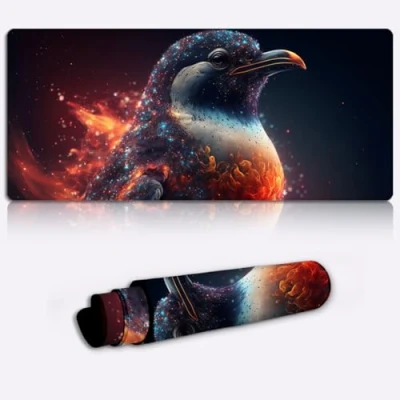 Abbildung von SIBREA Pinguin Mauspad für Büro und Gaming, mit Rutschfester Gummiunterseite, 35 x 60 cm
