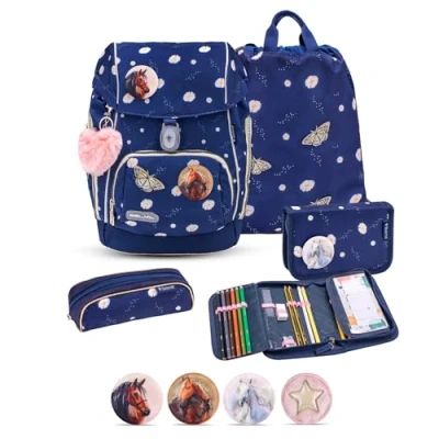 Abbildung von Belmil Rucksack Comfy Plus Premium Schulranzen Set 5 teilig Daisy Tasche