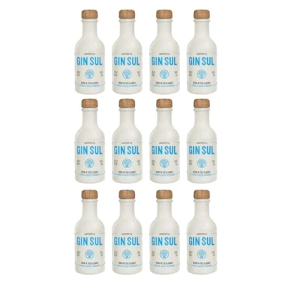 Abbildung von Gin Sul 12 x 5 cl Hamburger handcrafted Premium Dry 43% Vol. Aromen von Wacholder &amp; Zitronen aus Portugal Die miniatur Tasting Flasche