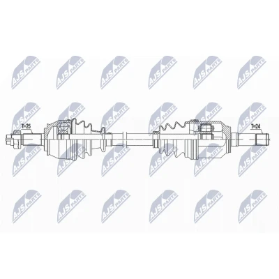 Abbildung von NTY NPW FT 047 Antriebswelle Vorderachse links 570 82 FIAT: 500 Schrägheck
