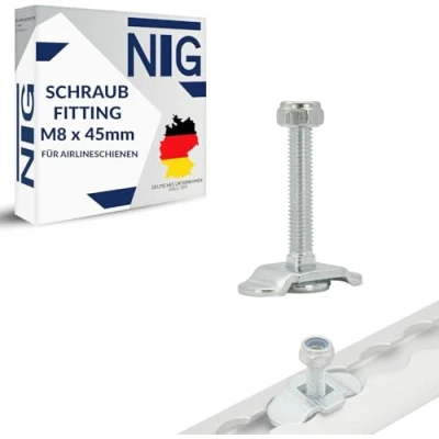 Abbildung von Single Schraubfitting M8x45 für Airlineschiene 500 daN Endbeschlag Endfitting NTG