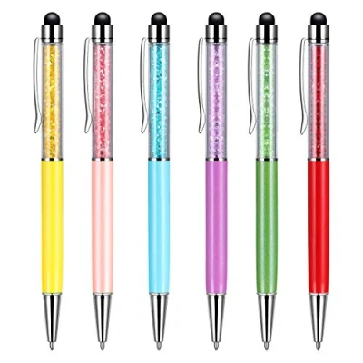 Abbildung von Stylus Pen für Tablets 6 Stück 2 in 1 Kugelschreiber Schwarze Tinte und Universelle Eingabestift Styli Touchscreen Stifte iPhone Smartphones Samsung Galaxy Alle Geräte (6 Farben)