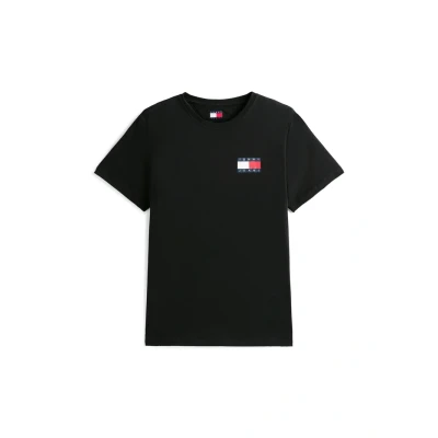 Abbildung von Tommy Jeans SLIM Essential FLAG TEE Tshirt print, Herren, Größe: 44, Black