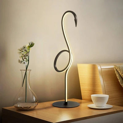 Abbildung von Elstead Lighting FLAMINGO TL BLK Tischleuchte LED 1x6W 3000K Metall schwarz, PVC H:50cm B:15cm mit Schalter