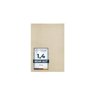 Abbildung von andiamo Teppich Arezzo waschbar Wohnzimmer Esszimmer pflegeleichter eleganter gemütlicher Wohnzimmerteppich Fellteppich einfarbig 80 x 150 cm Creme