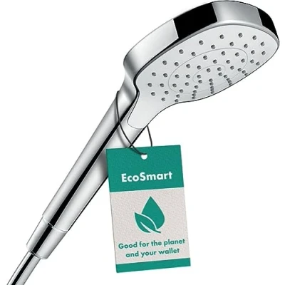 Abbildung von hansgrohe Handbrause &quot;Croma E&quot;, 11cm, 1 Strahlart wassersparend 9 l/min Weiß/chrom