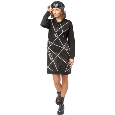 Abbildung von Gio Milano Sweatkleid G25 1100 mit Strassbesatz und Label Details sportlich elegant