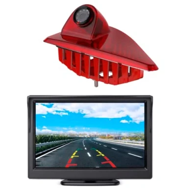 Abbildung von HD 720p Dritte Dach Top Mount Bremsleuchte Kamera Bremslicht Rückfahrkamera für Opel Movano B Vauxhall Master MK3 NV400 + 4.3&quot; Zoll DVD Monitor TFT Bildschirm LKW KFZ LCD Display