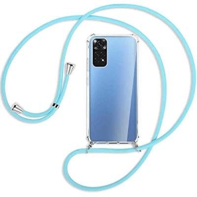 Abbildung von mtb more energy® Handykette kompatibel mit Xiaomi Redmi Note 11, 11S (6.43&#039;&#039;) Himmelblau Smartphone Hülle zum Umhängen Anti Shock Full TPU Case