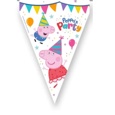 Abbildung von BeenSmile, Peppa Wutz Geburtstagsgirlande, Geburtstag Dekoration für Kinder, Kinderpartys, Geburtstage und Feiern, Partyartikel, 1 Partygirlande