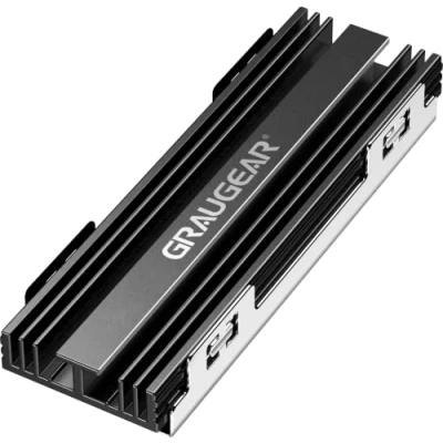Abbildung von GRAUGEAR Computer Kühler Kühlkörper Kit für PlayStation 5 Speichererweiterung, SSD M.2NVMe2280 Aluminium, 2 Wärmeleitpads, PS5 Kühlung