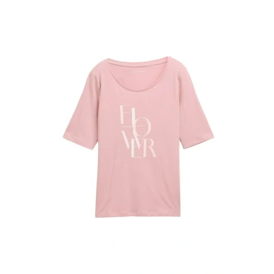 Abbildung von TOM Tailor Basic WITH Print Tshirt print, Damen, Größe: XS, Morning pink