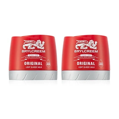 Abbildung von Brylcreem Original Light Gloss Hold Herren Haarstyling Creme, Rot, Dose 150 ml, 2 Stück
