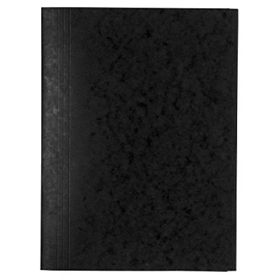 Abbildung von Exacompta 56401E Premium Einschlagmappe. Made in Germany. Aus extra starkem Colorspan Karton mit 3 Innenklappen und 2 Gummizügen DIN A4 Sammelmappe für Büro Schule schwarz