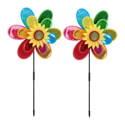 Abbildung von relaxdays Windrad Blume im 2er Set (Set, 2 St., Set)