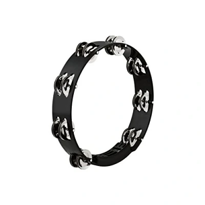 Abbildung von Meinl Percussion Headliner Tour Tambourine 2 reihiges Tamburin Durchmesser 10 Zoll ABS Kunststoff / Stahl, Schwarz Silber (HTT10BK)