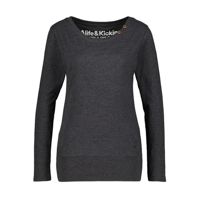 Abbildung von alife &amp; kickin Connyak A Langarmshirt, Damen, Größe: Large, Moonless melange
