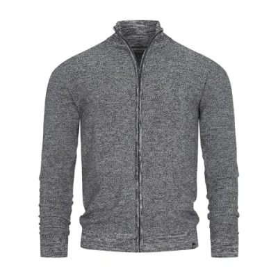 Abbildung von Indicode Herren INWestmoon Strickjacke mit Stehkragen Fein Strick Cardigan aus 100% Baumwolle Charcoal Mix XXL