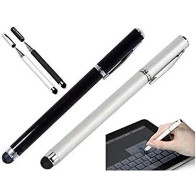 Abbildung von itronik 2X Stylus Soft Touchstift Pen 2in1 Eingabestift mit Kugelschreiber für alle Smartphones und Tablets Touchscreen 1x schwarz + Weiss