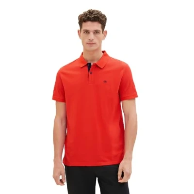 Abbildung von TOM Tailor Basic WITH Contrast Poloshirt, Herren, Größe: XL, red
