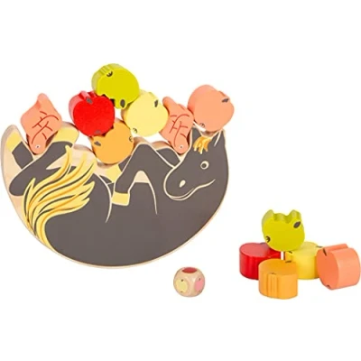 Abbildung von small foot Balancierspiel &quot;4 Friends&quot;, Gesellschaftsspiel aus Holz für Pferdefans ab 3 Jahren, Art. 12236