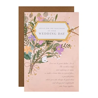 Abbildung von Hallmark Große Hochzeitskarte traditionelles geschriebenes Vers Design, Blumenmuster