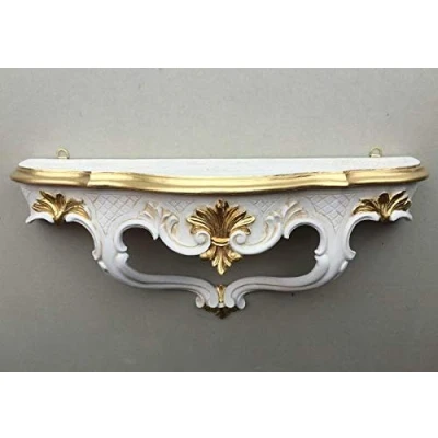 Abbildung von artissimo Barock Konsole Wandkonsole/Spiegelkonsolen/Wandregal 45 x 21 ANTIK Weiß Gold