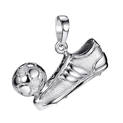 Abbildung von Materia Kettenanhänger Fußball / Fußballschuh mit Ball Silber KA 70, 925 Sterling Silber, rhodiniert