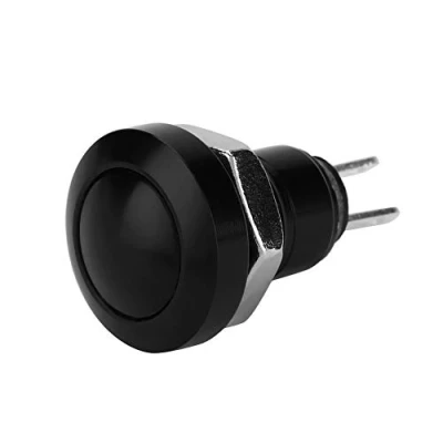 Abbildung von Keenso Momentaner Druckknopf, Auto 1A 24V 8mm Hupen Druckknopf Mini Wasserdichte Startknopf Zinkaluminiumlegierung (schwarz)