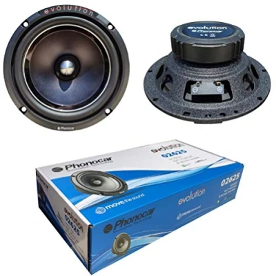 Abbildung von 2 PHONOCAR 02625 tieftöner woofer 16,50 cm 165 mm 6,5&quot; 140 watt rms 280 max impedanz 4 ohm 92 db spl SQL autotüren Auto schwarz, pro Paar