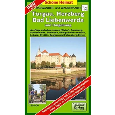 Abbildung von Radwander und Wanderkarte Torgau, Herzberg, Bad Liebenwerda Umgebung: Ausflüge zwischen Jessen (Elster), Annaburg, Schönewalde, Schlieben, ... Falkenberg/Elster. 1:50000 (Schöne Heimat)