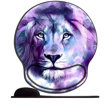 Abbildung von Gel Mauspad ergonomische Handgelenkauflage Löwe Sternenhimmel Tier Office Komfort Mousepad Handgelenkpolster Handauflage Gelkissen Gelpolster für Computer Laptop Notebook