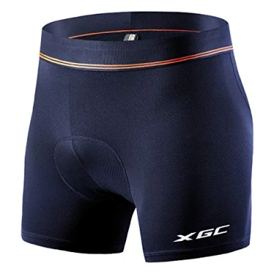 Abbildung von XGC Herren Radunterhose Radsportshorts Fahrradhosen mit elastische atmungsaktive 4D Gel Sitzpolster Einer hohen Dichte (Blue_6020, S)