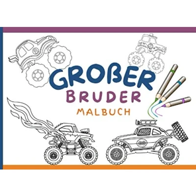 Abbildung von Großer Bruder Malbuch: Monster Truck Malbuch Für Jungen