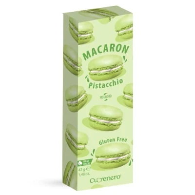 Abbildung von Cuorenero 3 Macaron Pistaziengeschmack Glutenfreies im Koffer Pistazien Geschmack Sahne Kekse 42 Gramm