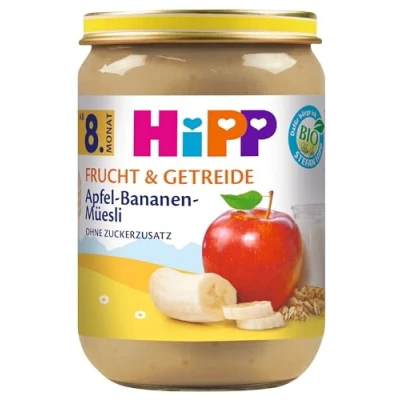 Abbildung von HiPP Bio Frucht &amp; Getreide Apfel Bananen Müesli, 6er Pack (6 x 190g)