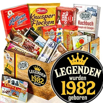 Abbildung von Legenden 1982 Süßigkeiten Box DDR Geschenke für den Mann