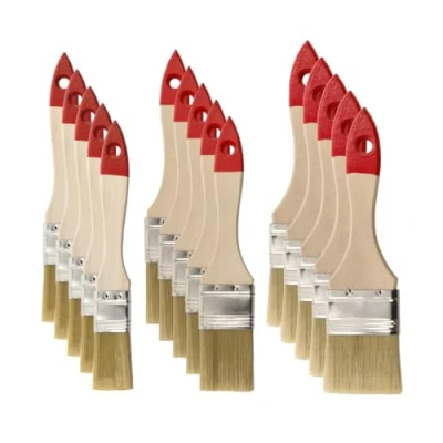Abbildung von M7 Flachpinsel Set 15 teilig, Breite 1 Zoll 5 Stück, 1,5 2 Malerpinsel mit Holzgriff, Lackierpinsel 15PCS, Serie *30*, A0280 030500