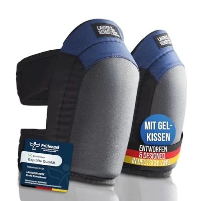 Abbildung von LAUTER SCHUTZ LauterSchutz® Profi Gel Knieschoner für Boden &amp; Fliesenleger [Anti Rutsch Beschichtung, bequemer Doppelverschluss] Handwerker und Heimwerker Deutscher Hersteller (Blau, ORIGINAL)