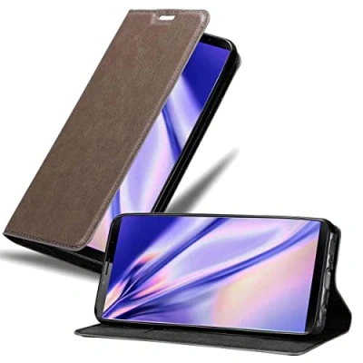 Abbildung von Cadorabo Hülle kompatibel mit Cubot X19 aus Premium Kunst Leder Flip Klappbare Stoßfeste Magnetische [Standfunktion] [Kartenfächern] Cover für Tasche in Braun