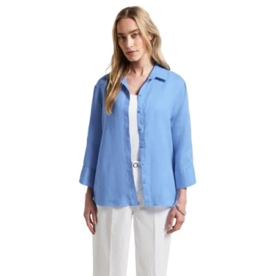 Abbildung von Street One Damen A345399 Leinenhemdbluse, Serenity Blue, 44