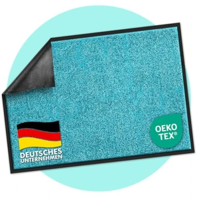 Abbildung von Schmutzfangmatte Rhine, Fußmatte, Türmatte für Eingangsbereich, Fußabtreter, Türvorleger, Sauberlaufmatte (120x180 cm, Türkis)